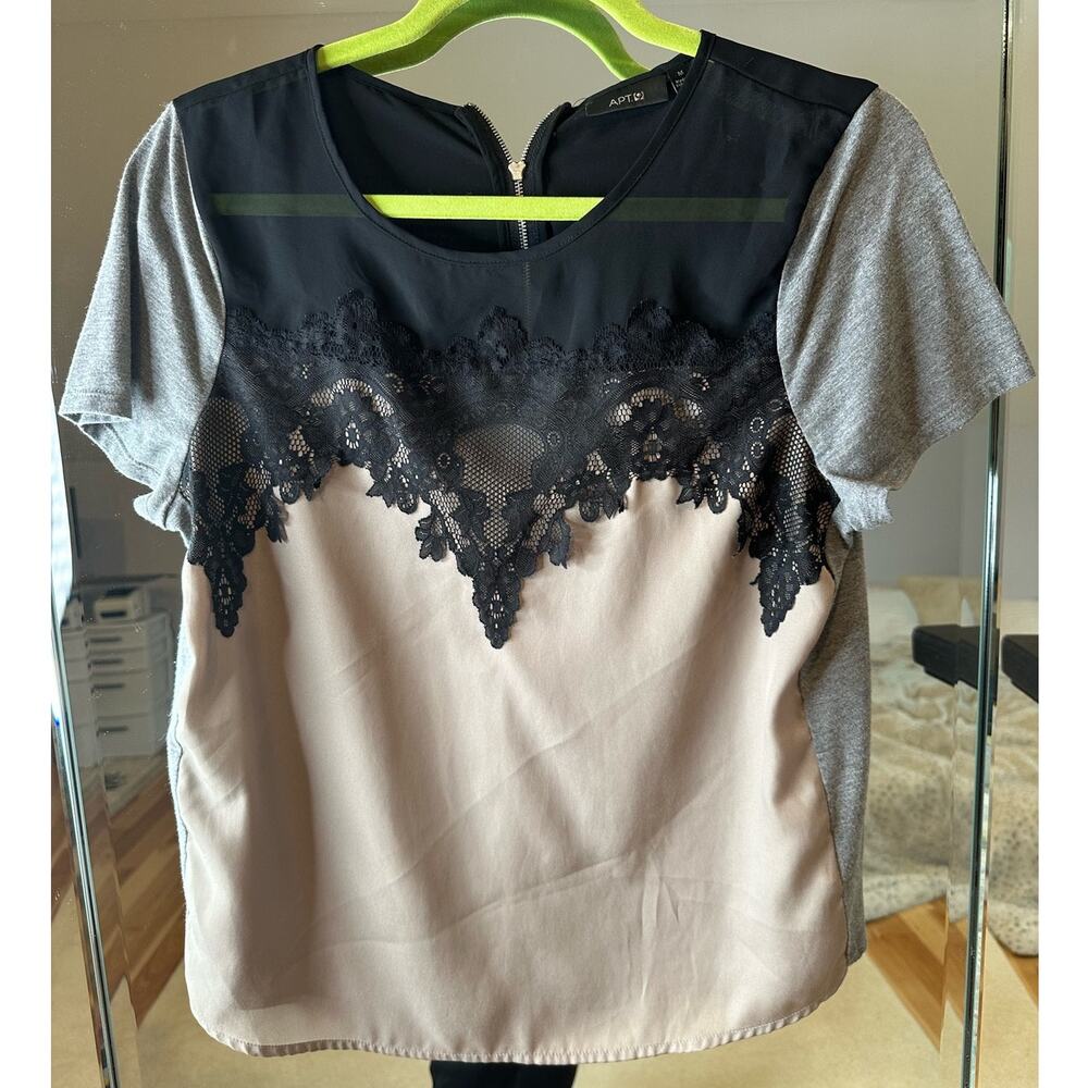 Apt.9: Color Block Lace Blouse - image 3